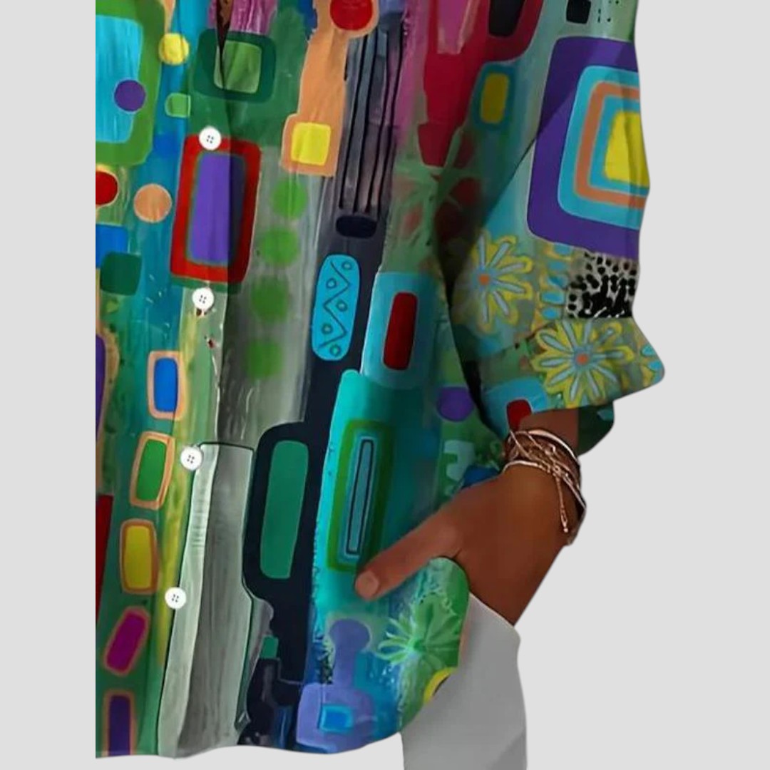 Stylish Women's Geometric Print Blouse
