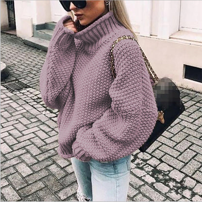 Nadia | Women's Cozy Oversized Crew Neck Knit Sweater