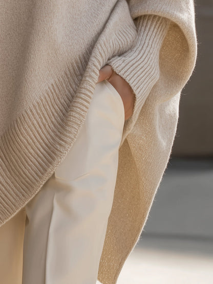 Plush Oversized Wool Poncho