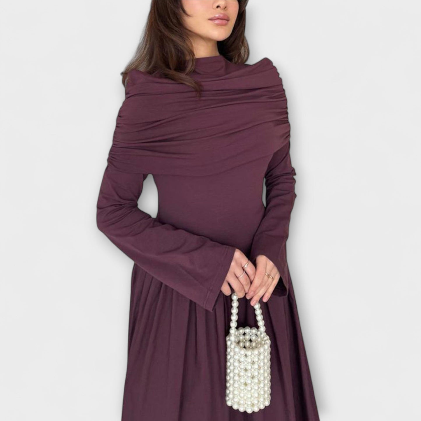 Elegant Casual Folded Dress for Women