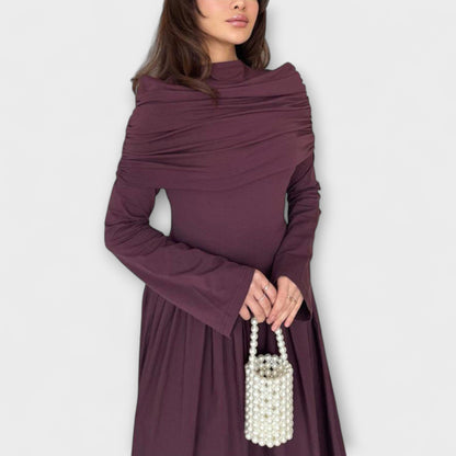 Elegant Casual Folded Dress for Women