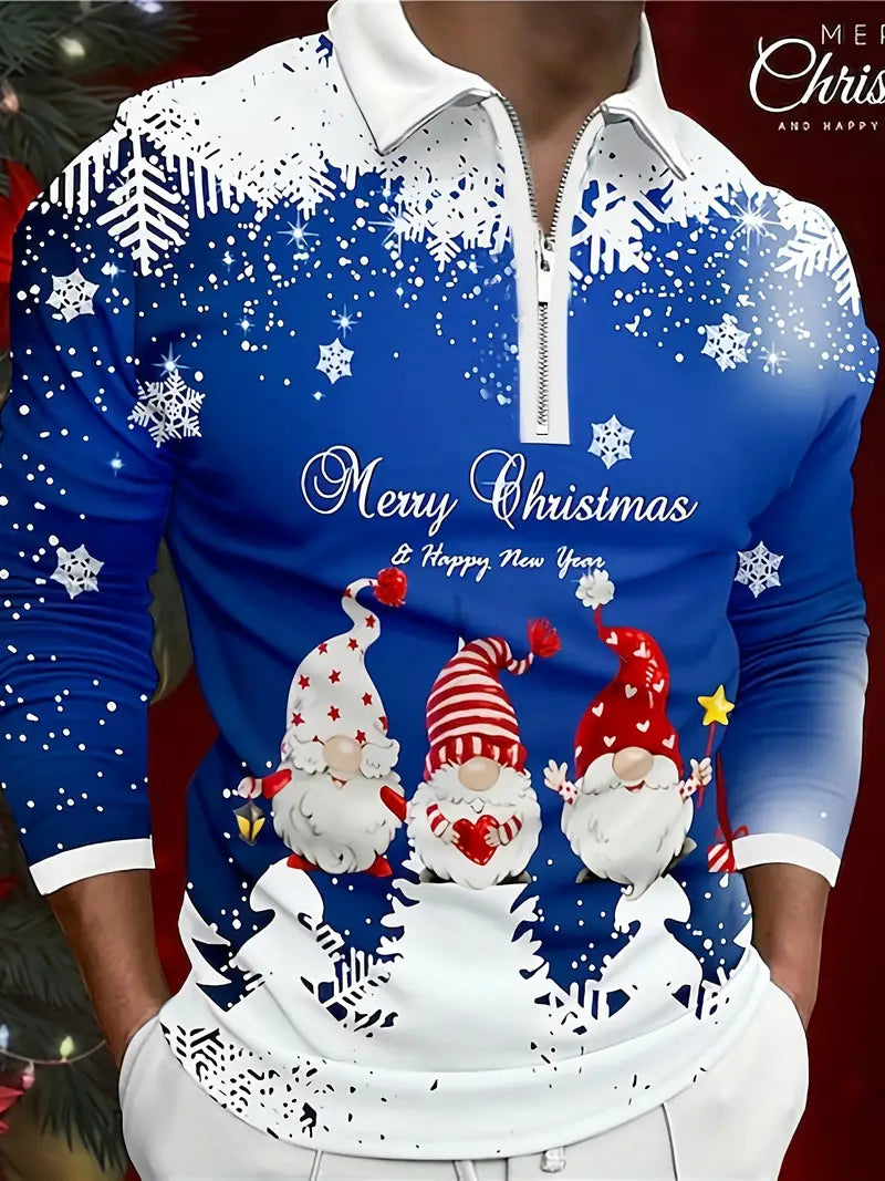 Men's Festive Crew Neck Christmas Sweater Snowflake Pattern