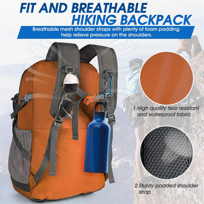 Compact 40L Water Resistant Hiking Backpack