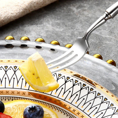 Contemporary Stainless Steel Flatware Set with Polished Finish