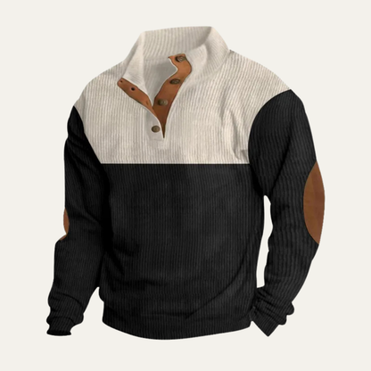 Rustic Mens Corduroy Patch Elbow Sweater