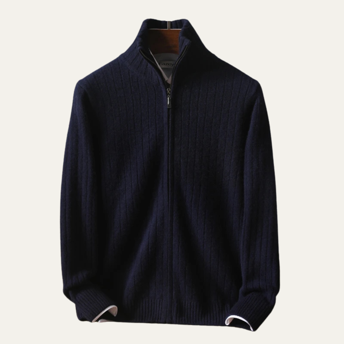 Warm Men's Merino Wool Zip Up Cardigan