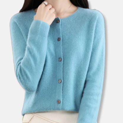 Classic Crew Neck Button Sweater