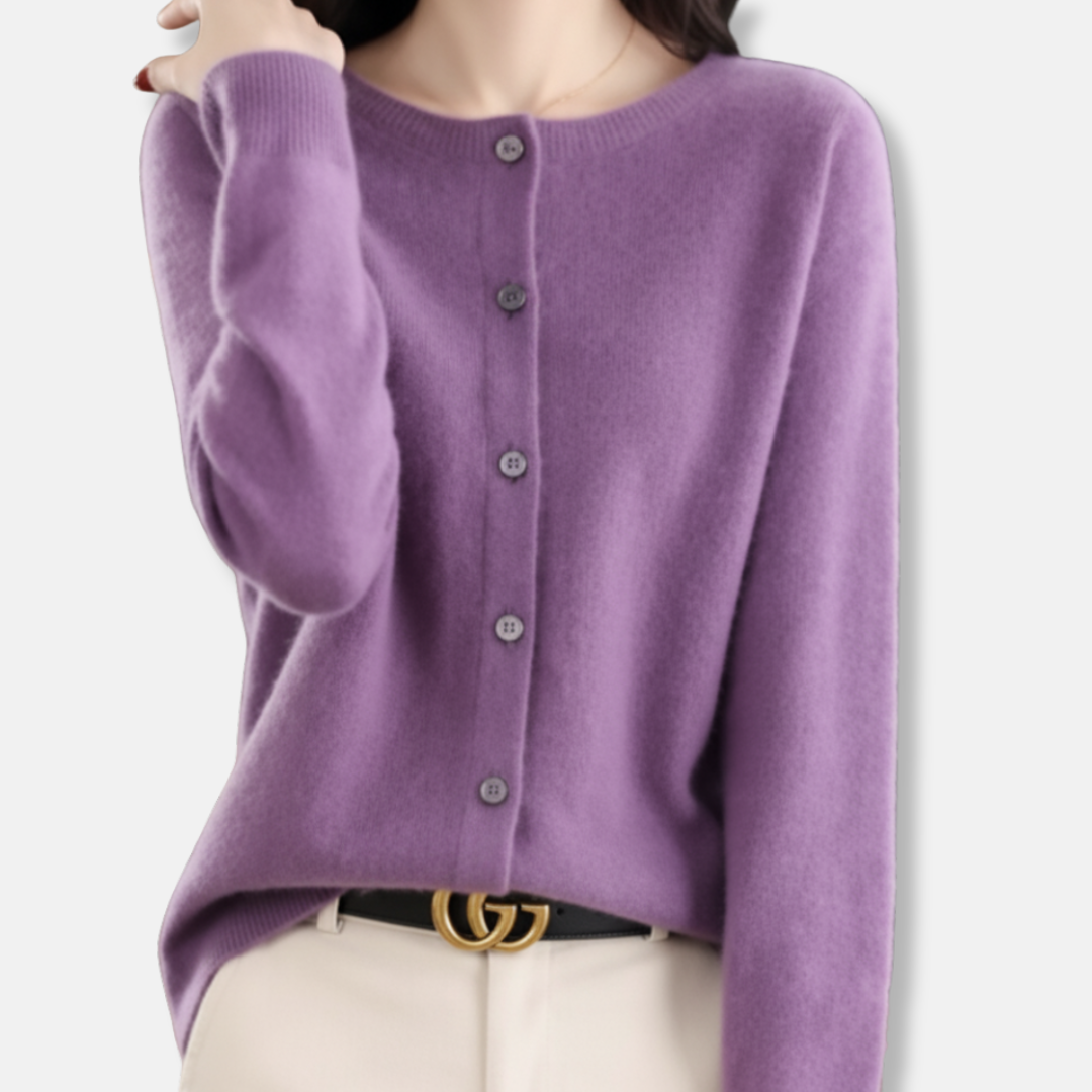 Classic Crew Neck Button Sweater