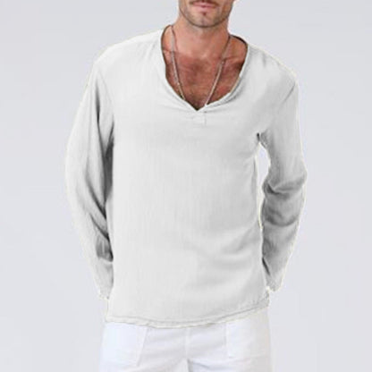 Casual Men's V-Neck Cotton Tee Shirt - Nocini