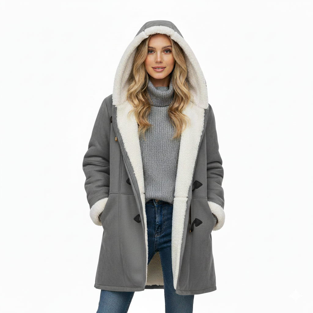 Soft Fleece Hoodie Coat for Women – Warm Winter Jacket