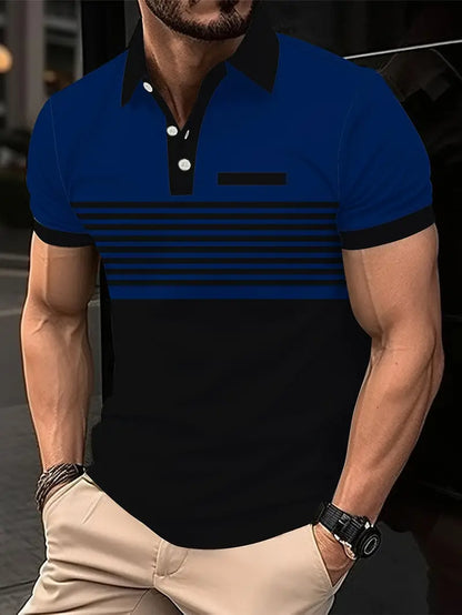 Classic Striped Polo Shirt for Men