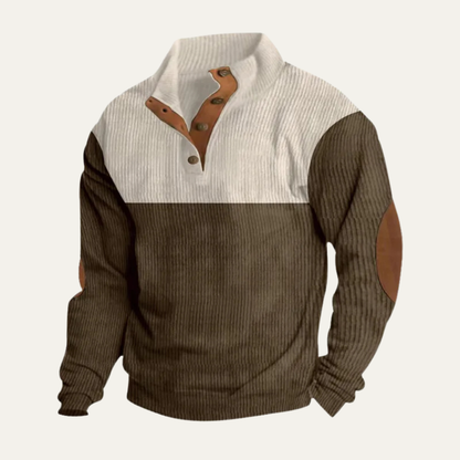 Rustic Mens Corduroy Patch Elbow Sweater