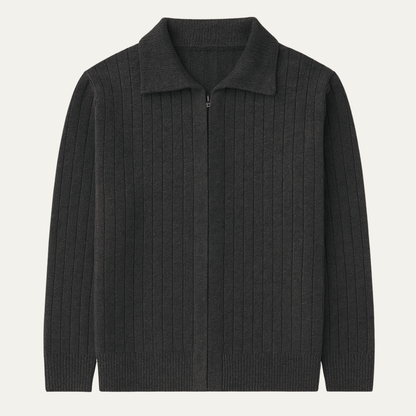 Warm Men's Merino Wool Zip Up Cardigan - Nocini