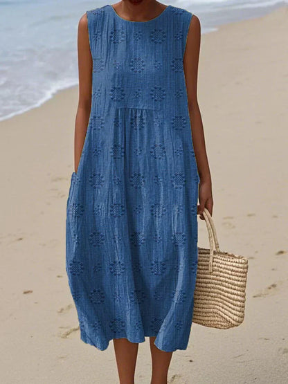 Floral Patterned Knee Length Dress