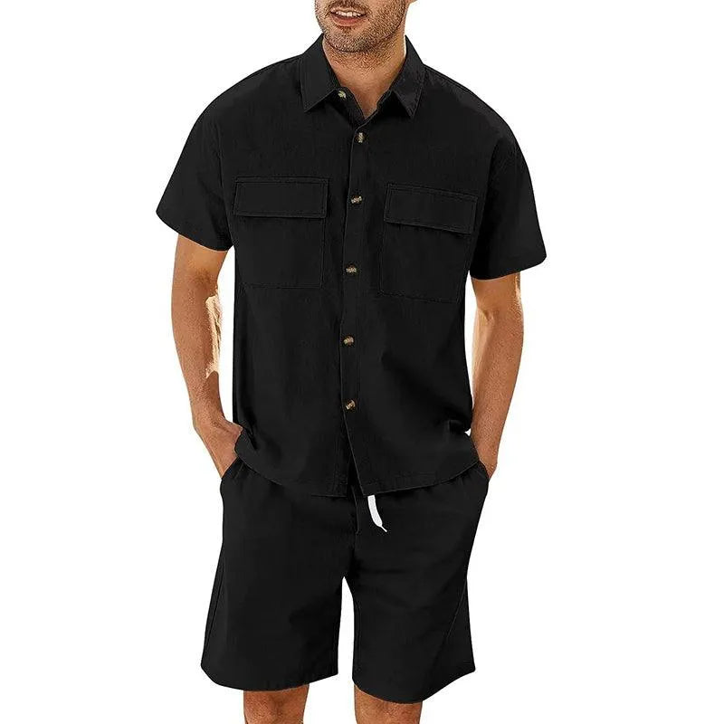 Men's Casual Shorts Shirt Set Loose Fit Breathable - Nocini
