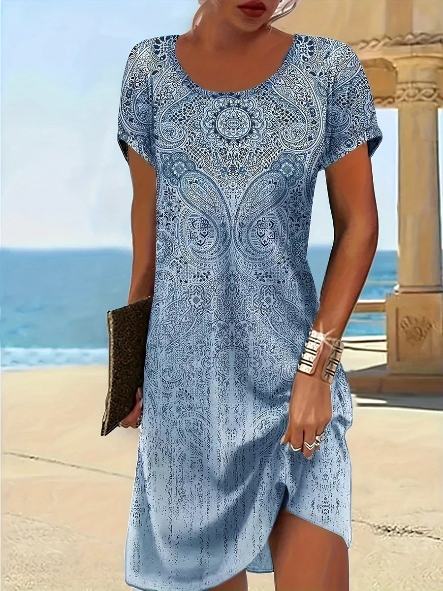 Casual Fit Short Sleeve Midi Dress