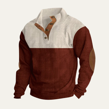 Rustic Mens Corduroy Patch Elbow Sweater