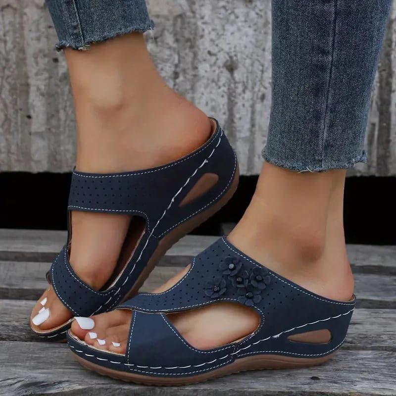 Feminine Wedge Sandals with Cutout Details