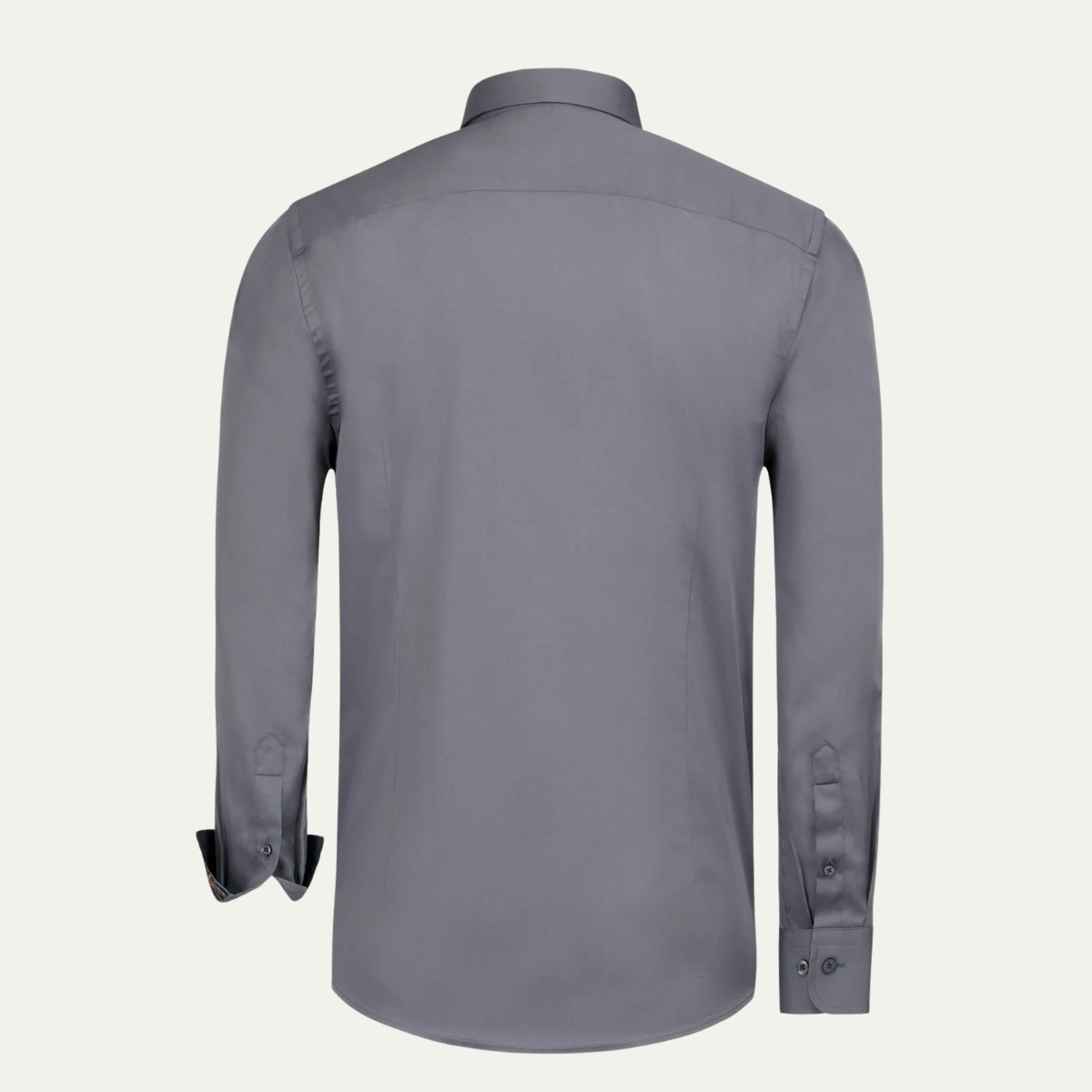 Slim Fit Gray Cotton Dress Shirt for Men
