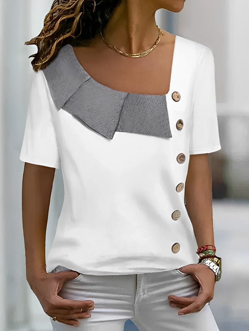 Casual Women's Short Sleeve Blouse - Nocini