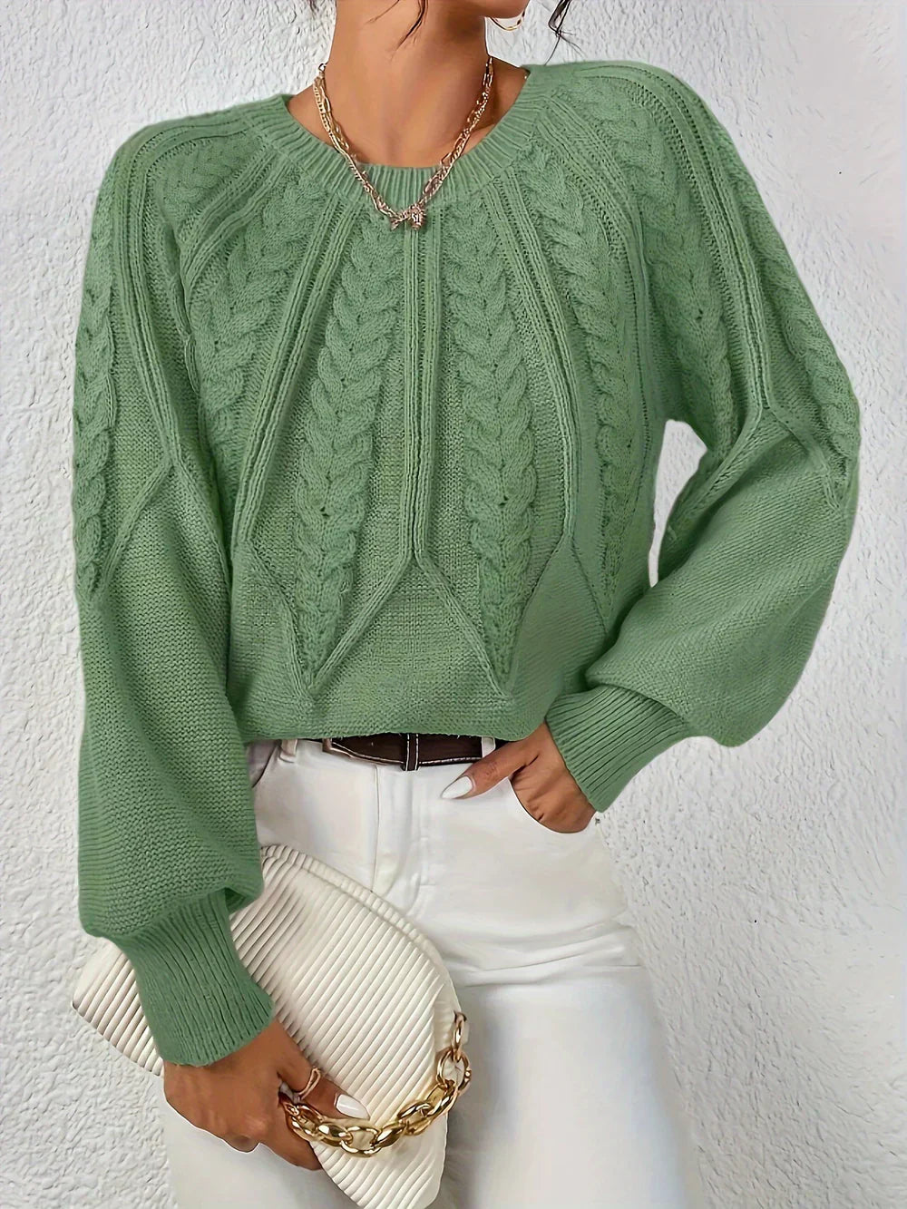 Soft Crew Neck Knitted Sweater - Olytrend