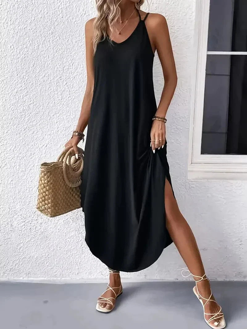 Flowy Sleeveless Maxi Dress for Women - Nocini