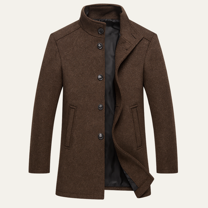 Men's Thermal Wool Button Coat with Fleece Lining - Nocini