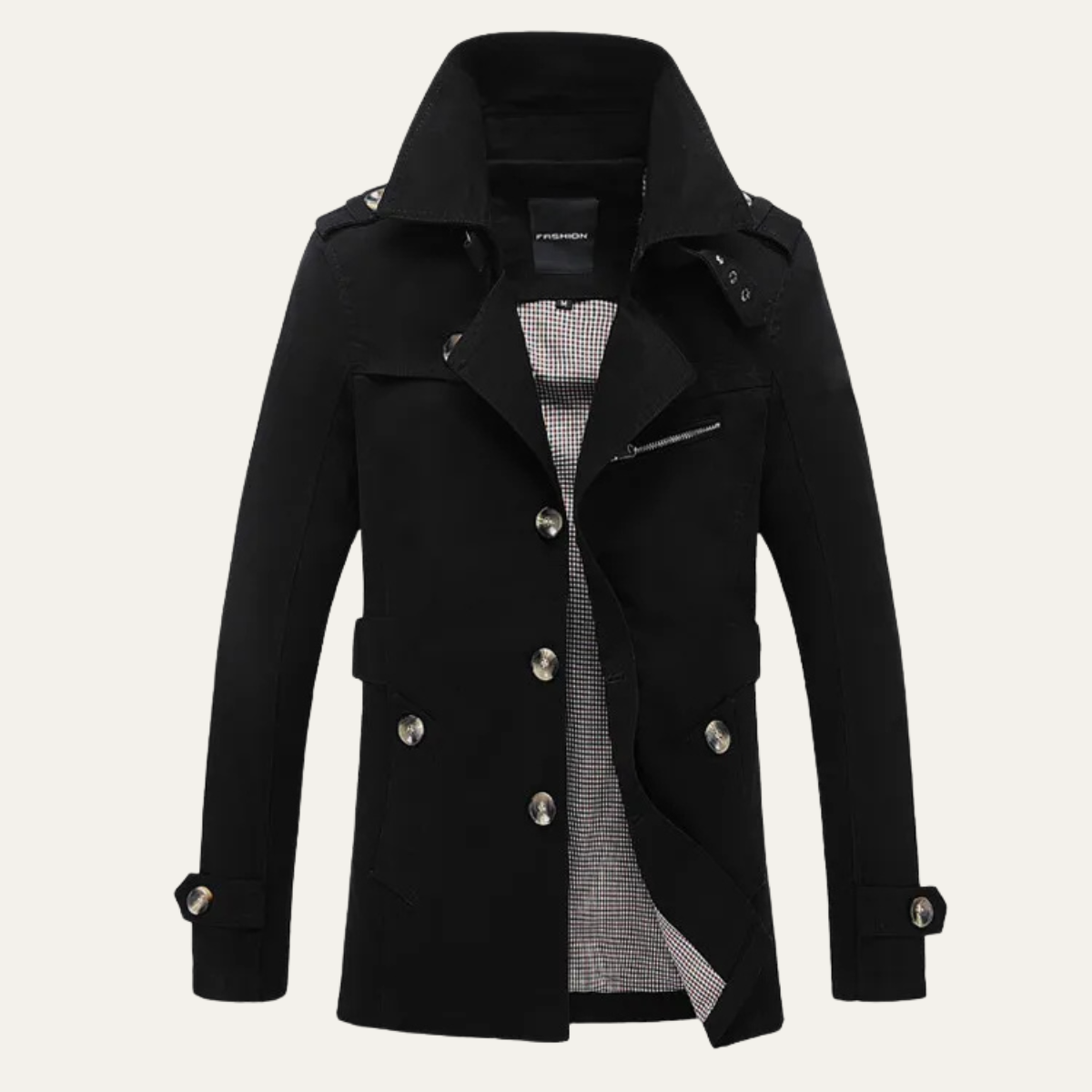Timeless Mens Double Breasted Trench Coat