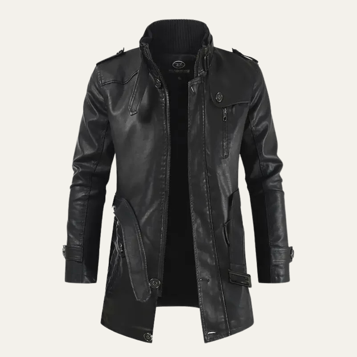 Classic Men's Insulated Faux Leather Coat - Nocini