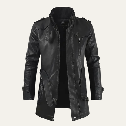 Classic Men's Insulated Faux Leather Coat - Nocini