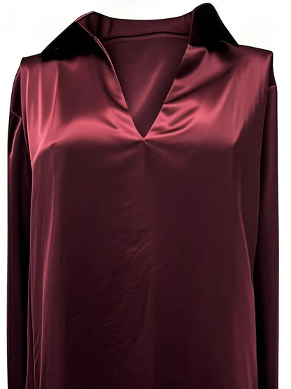 Luxury Deep V Neck Women's Blouse