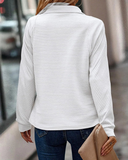 Ladies' Soft Collar Neck Sweater with Long Sleeves