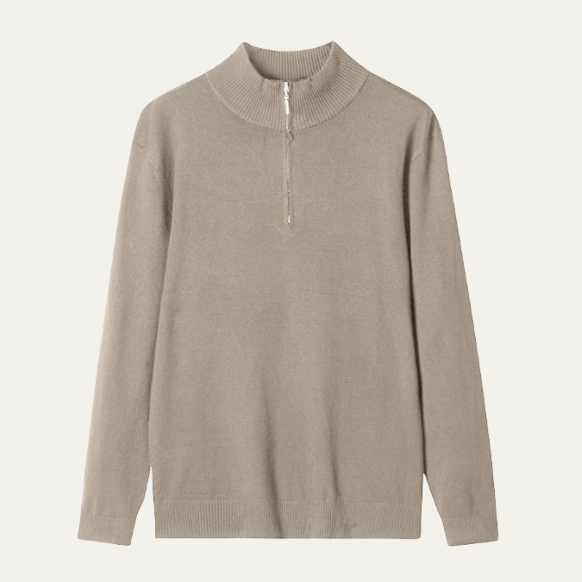 Luxury Men's Soft Mock Neck Wool Sweater