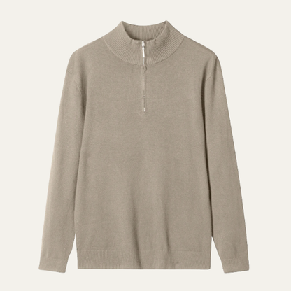 Luxury Men's Soft Mock Neck Wool Sweater