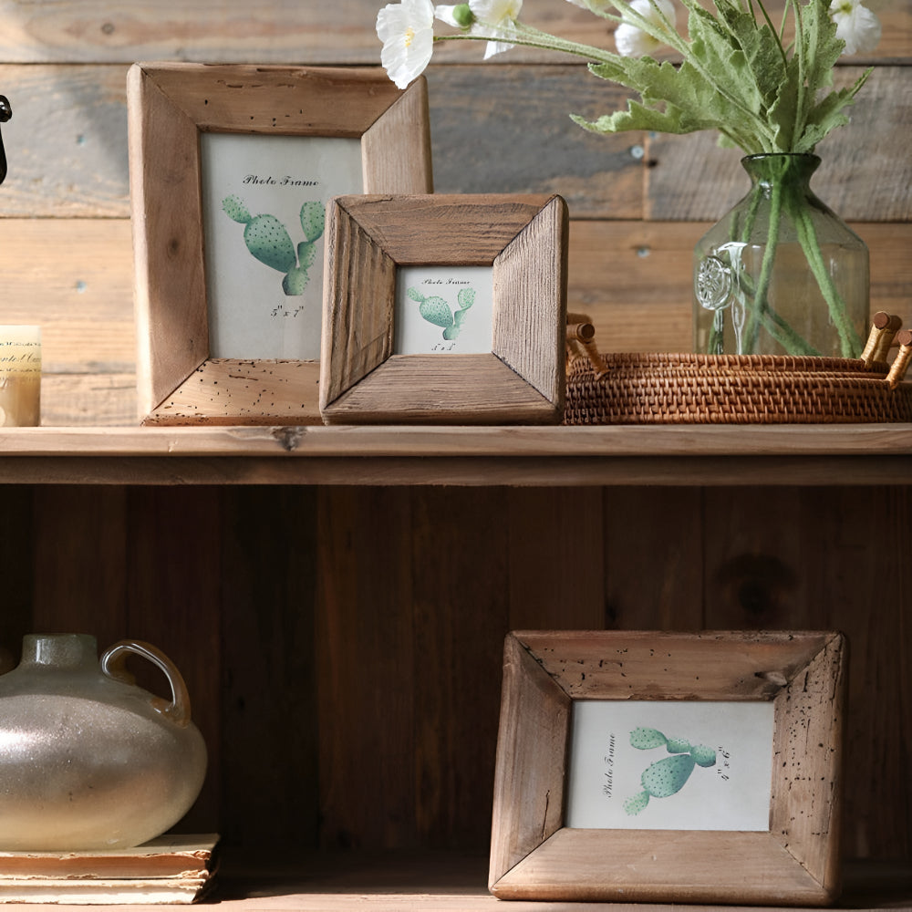 Reclaimed Wooden Picture Frame With Vintage Look - Nocini