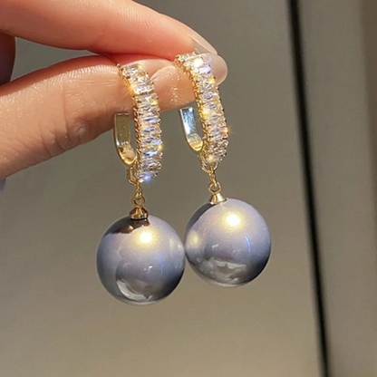 Luxurious White Gemstone Drop Earrings
