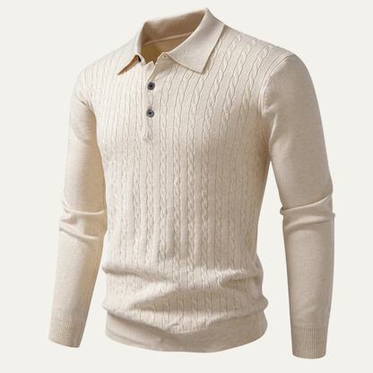 Comfortable Men's Cotton Relaxed Fit Polo Sweater