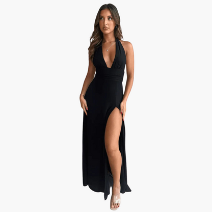 Long Sleeveless Halter Dress for Women