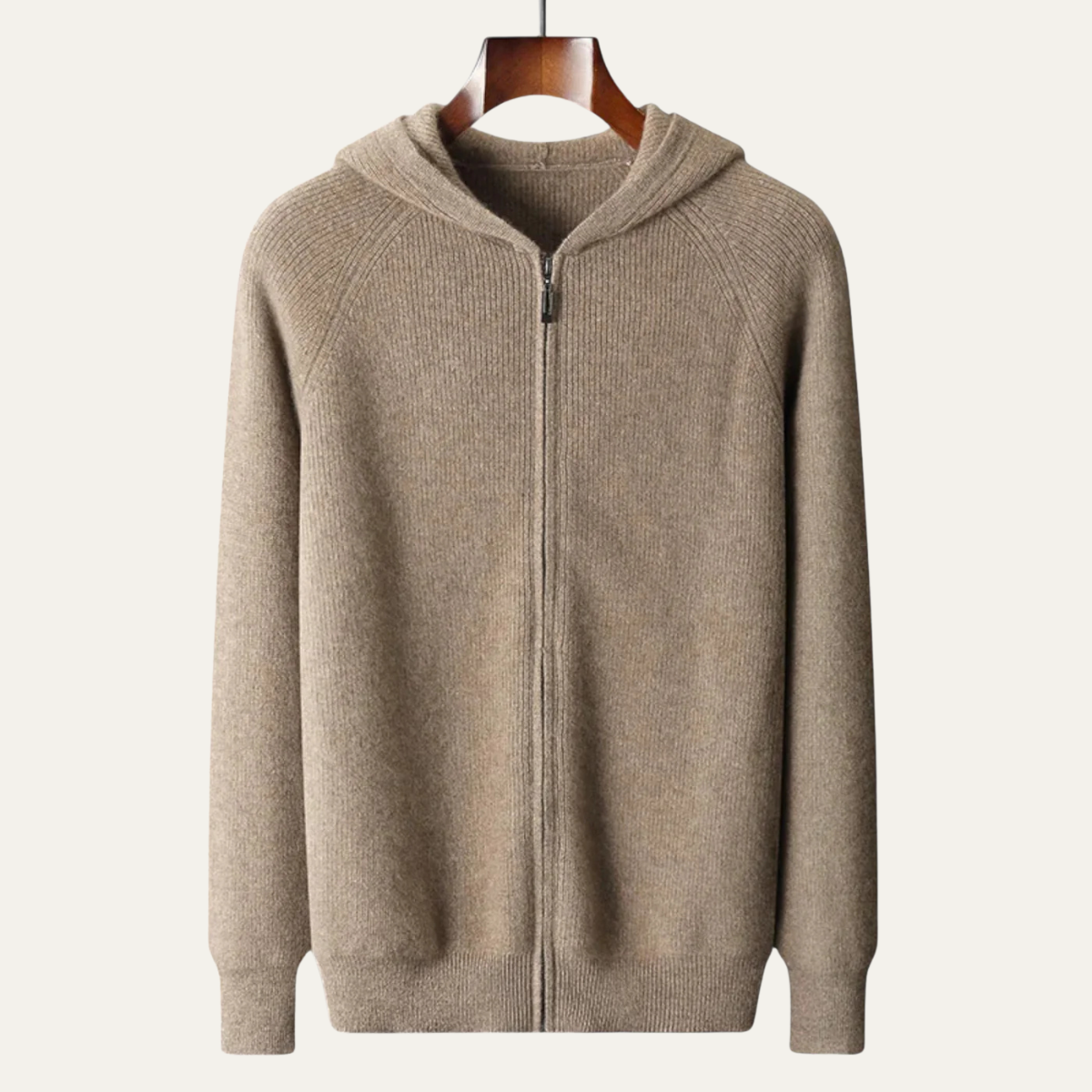 Premium Men's Merino Wool Zip Up Sweater