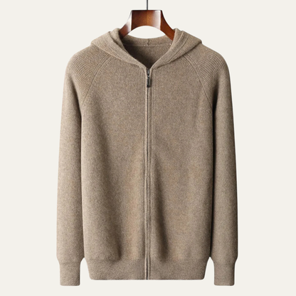 Premium Men's Merino Wool Zip Up Sweater