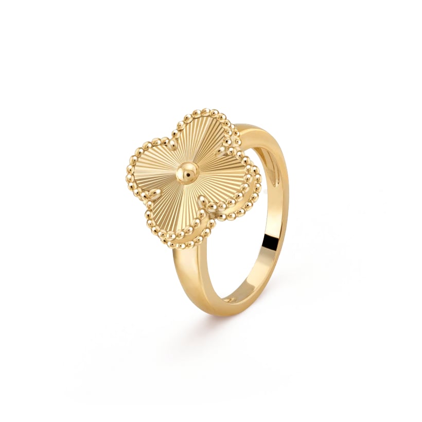 Luxury Silver Gold Plated Leaf Ring