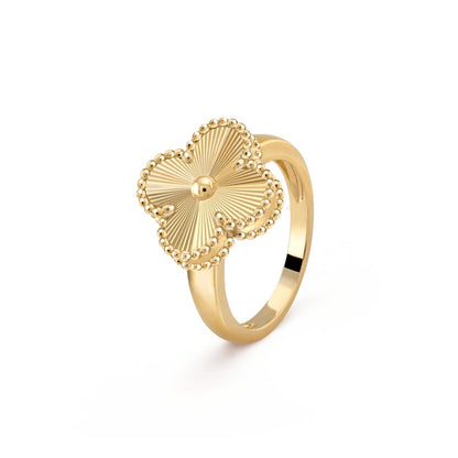 Luxury Silver Gold Plated Leaf Ring