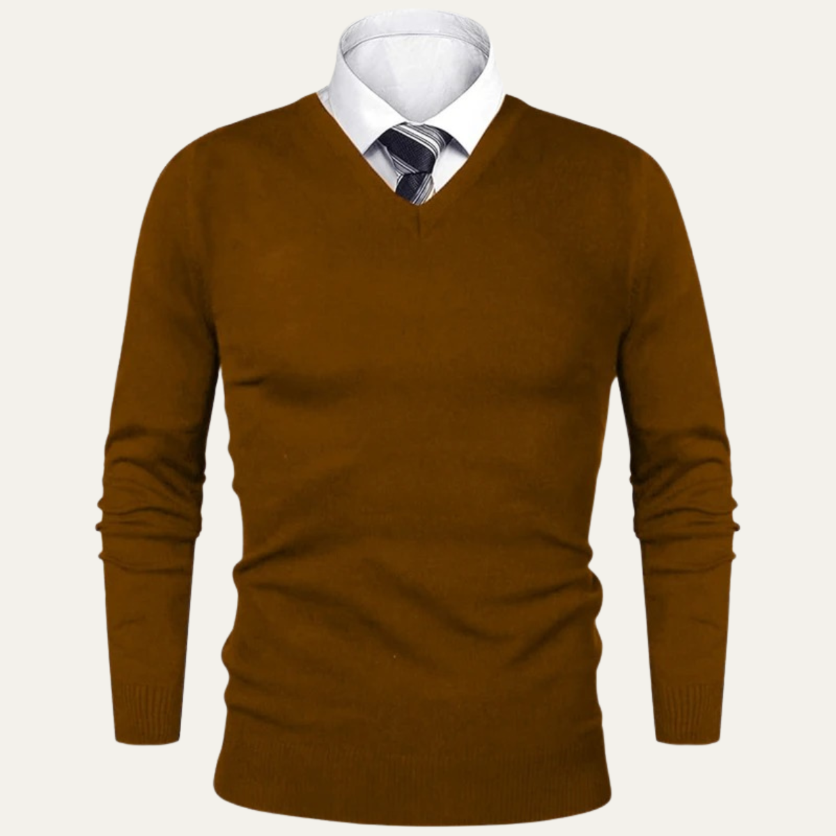 Soft Men's Wool V Neck Sweater