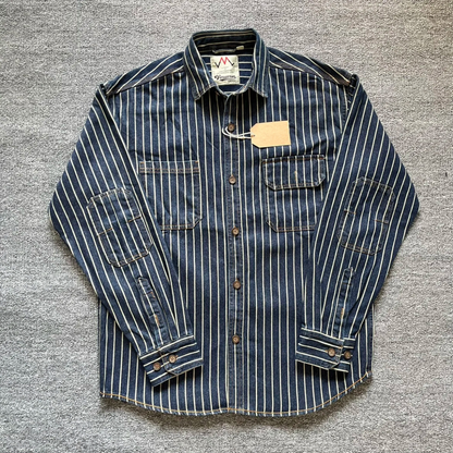 Classic Mens Relaxed Fit Striped Cotton Shirt