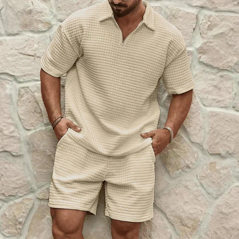Casual Polo Shirt and Shorts Set for Men