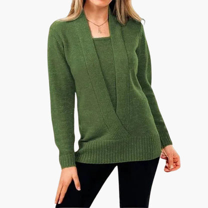 Ladies' V-Neck Long Sleeve Winter Sweater