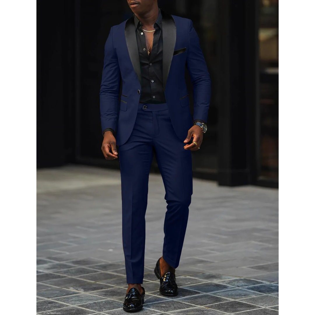 Men's Tailored Fit Peak Lapel Suit Jacket Set