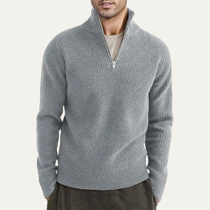 Men's Thick Cozy Mock Neck Half Zip Sweater