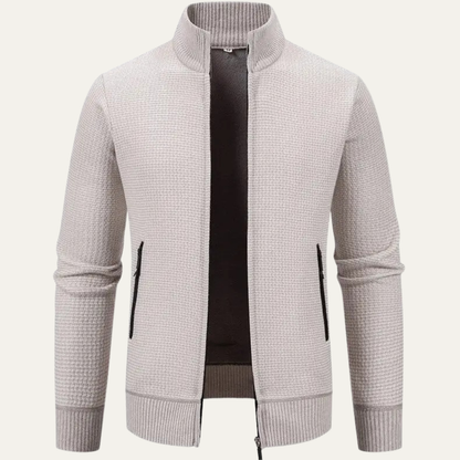 Relaxed Fit Men's Knit Zip Up Cardigan Sweater - Nocini