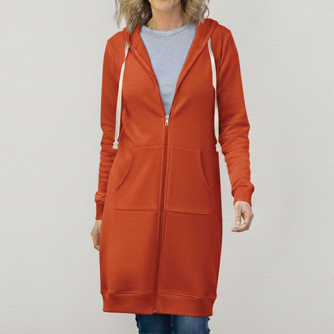 Women's Oversized Zip Up Hooded Jacket